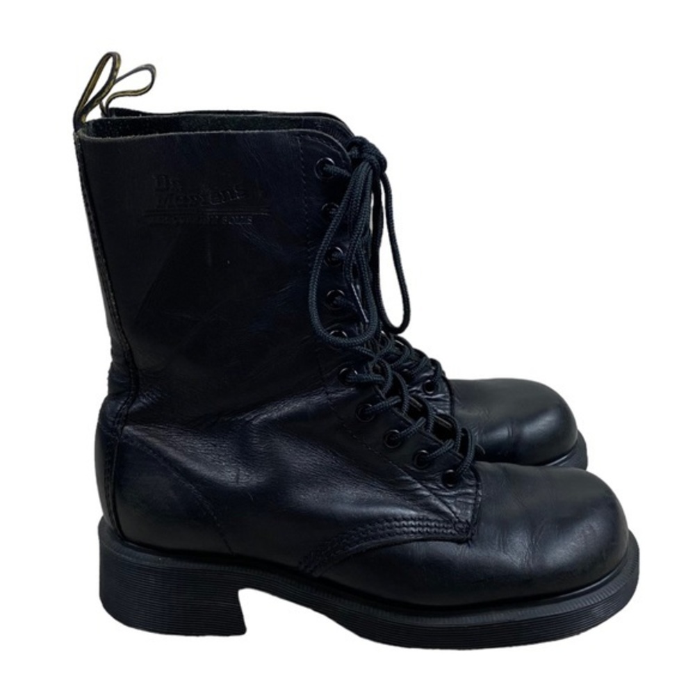 Vintage Dr. Martens MIE Made In England 10 Eye Chunky Heel Mid Calf Boots